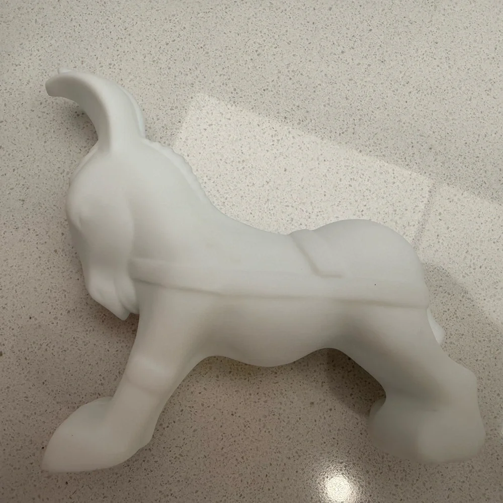Vintage Fenton White Satin Donkey With Cart RARE